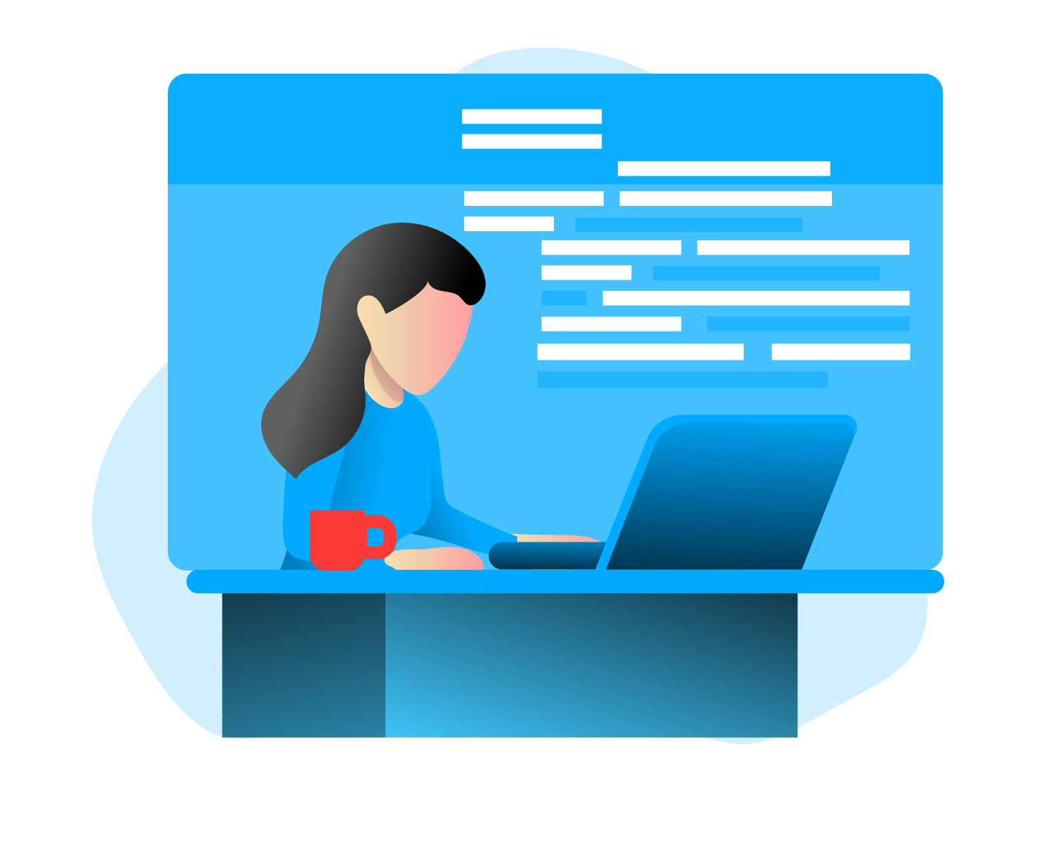 Woman working with proprietary list Woman working with proprietary list
