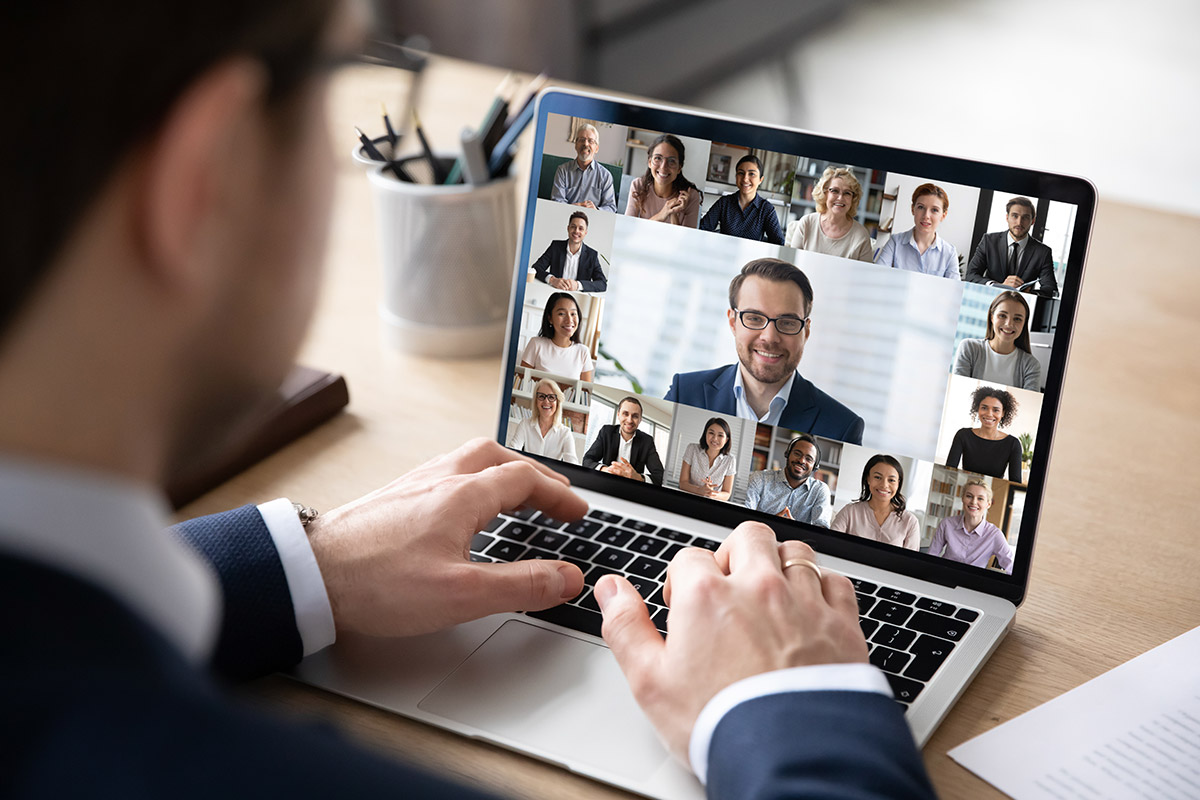 Man on video call